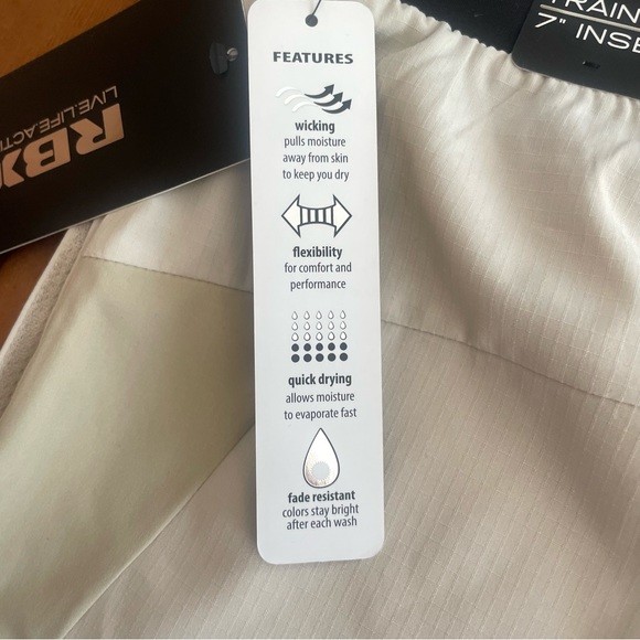 RBX Active 7” Mens Stretch Diagonal Mesh Stripe Woven Shorts, Stone, NWT, L - Picture 4 of 10